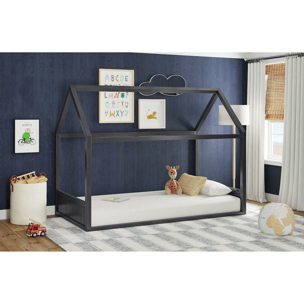 Santino Twin Montessori Bed in Grey. Picture 1
