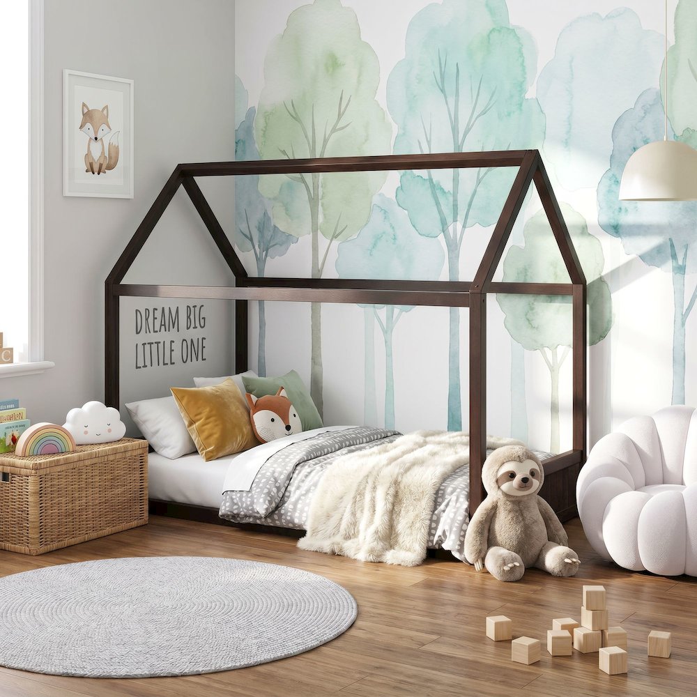 Santino Full Montessori Bed in Espresso. Picture 1
