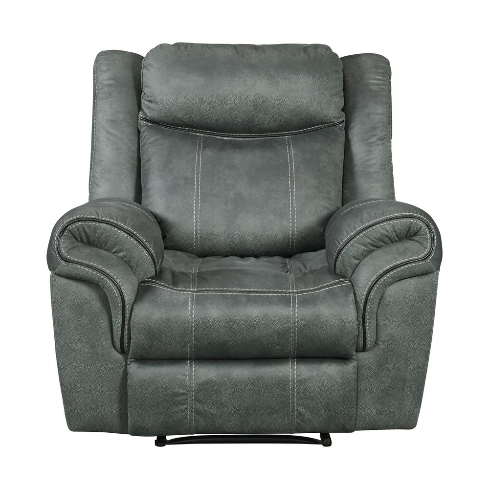 Tasso 3PC Living Room Set in FB367 Charcoal-Sofa, Loveseat & Recliner. Picture 4
