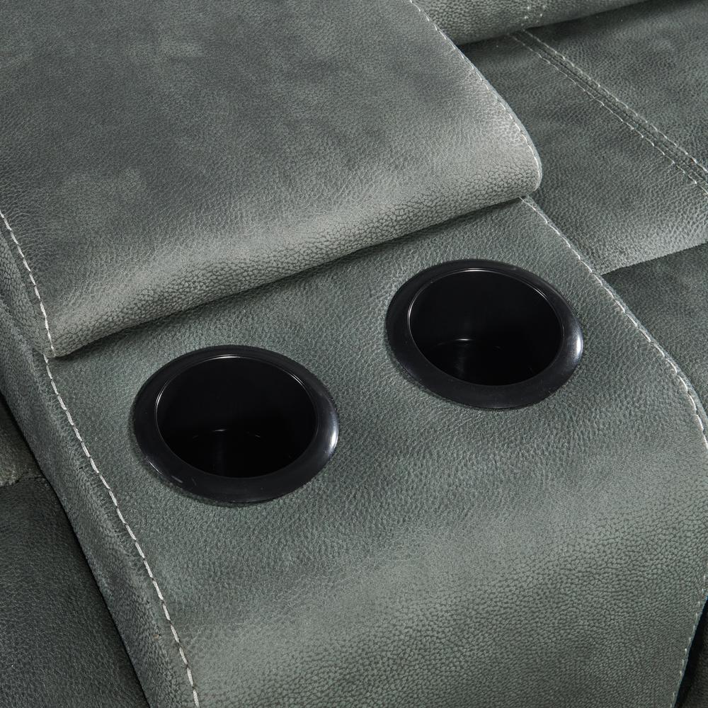 Tasso 2PC Living Room Set in FB367 Charcoal-Sofa & Loveseat. Picture 6