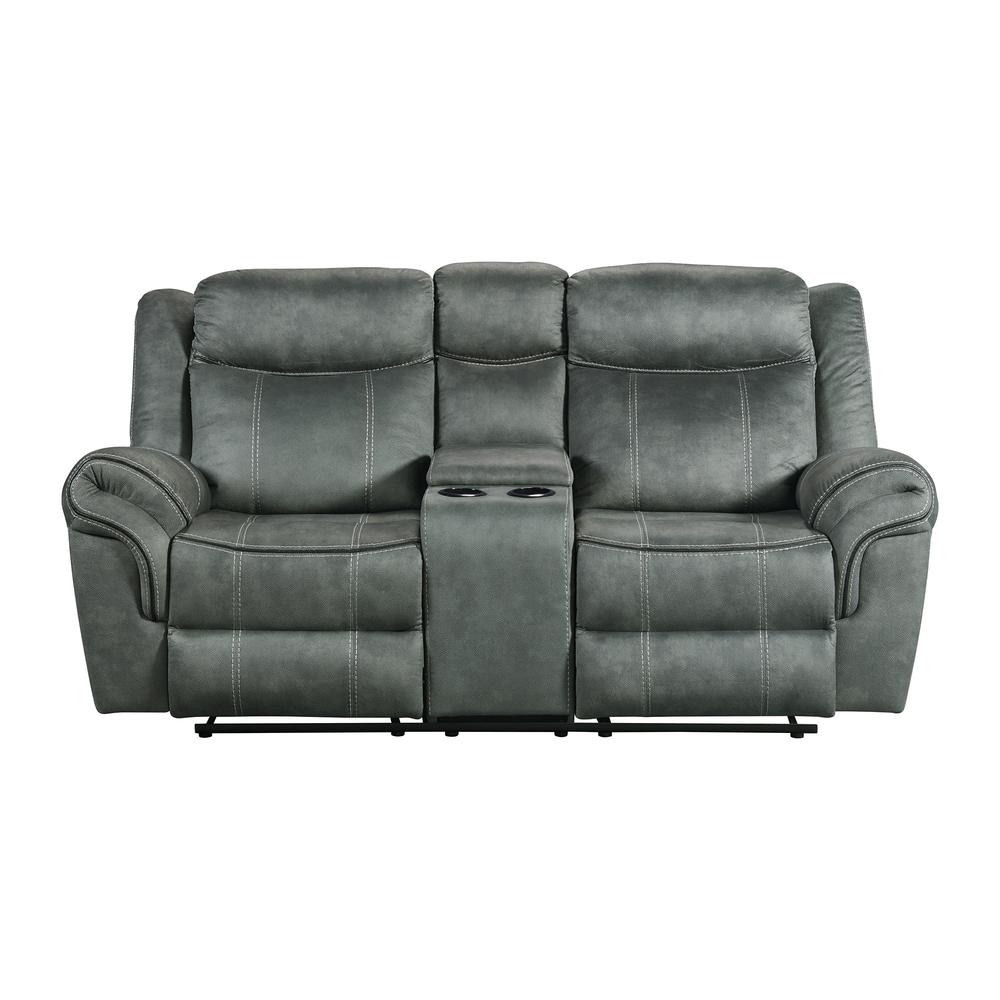 Tasso 2PC Living Room Set in FB367 Charcoal-Sofa & Loveseat. Picture 3