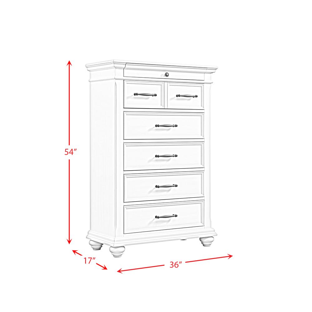 Brooks 6-Drawer Chest in Antique White. Picture 3