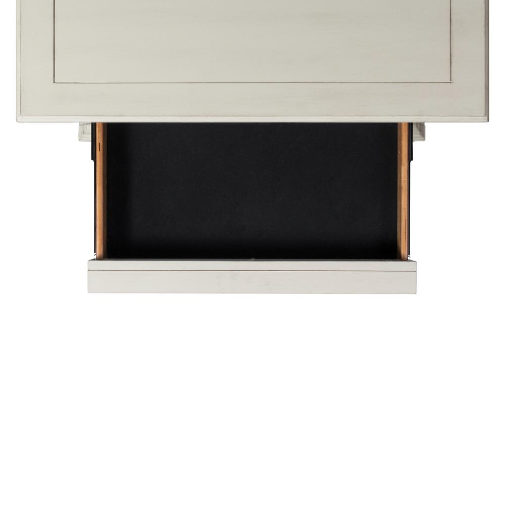 White 3-Drawer Nightstand with USB Ports. Picture 6