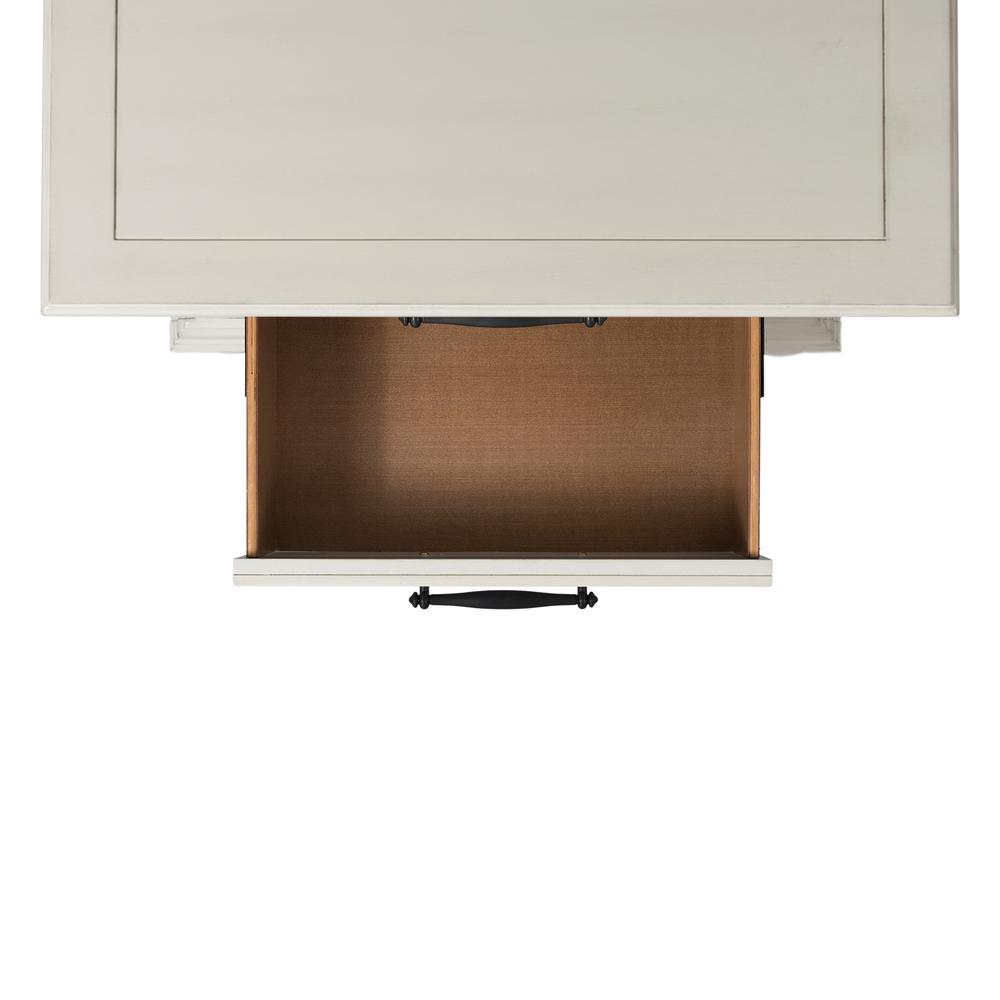 White 3-Drawer Nightstand with USB Ports. Picture 7