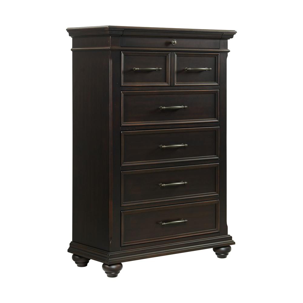 Brooks 6-Drawer Chest in Black. Picture 1