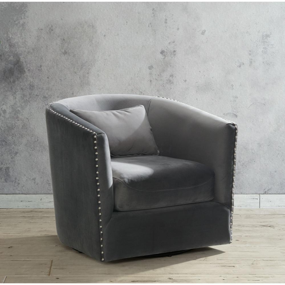 Zola Swivel Chair in Gun Metal. Picture 2