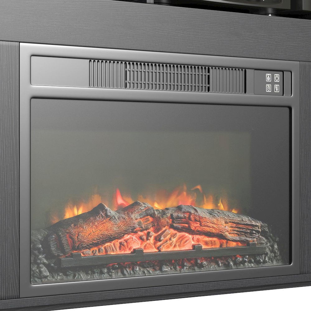 San Andreas  Fireplace with Sound System in Black. Picture 6
