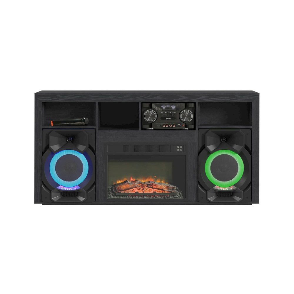 San Andreas  Fireplace with Sound System in Black. Picture 2