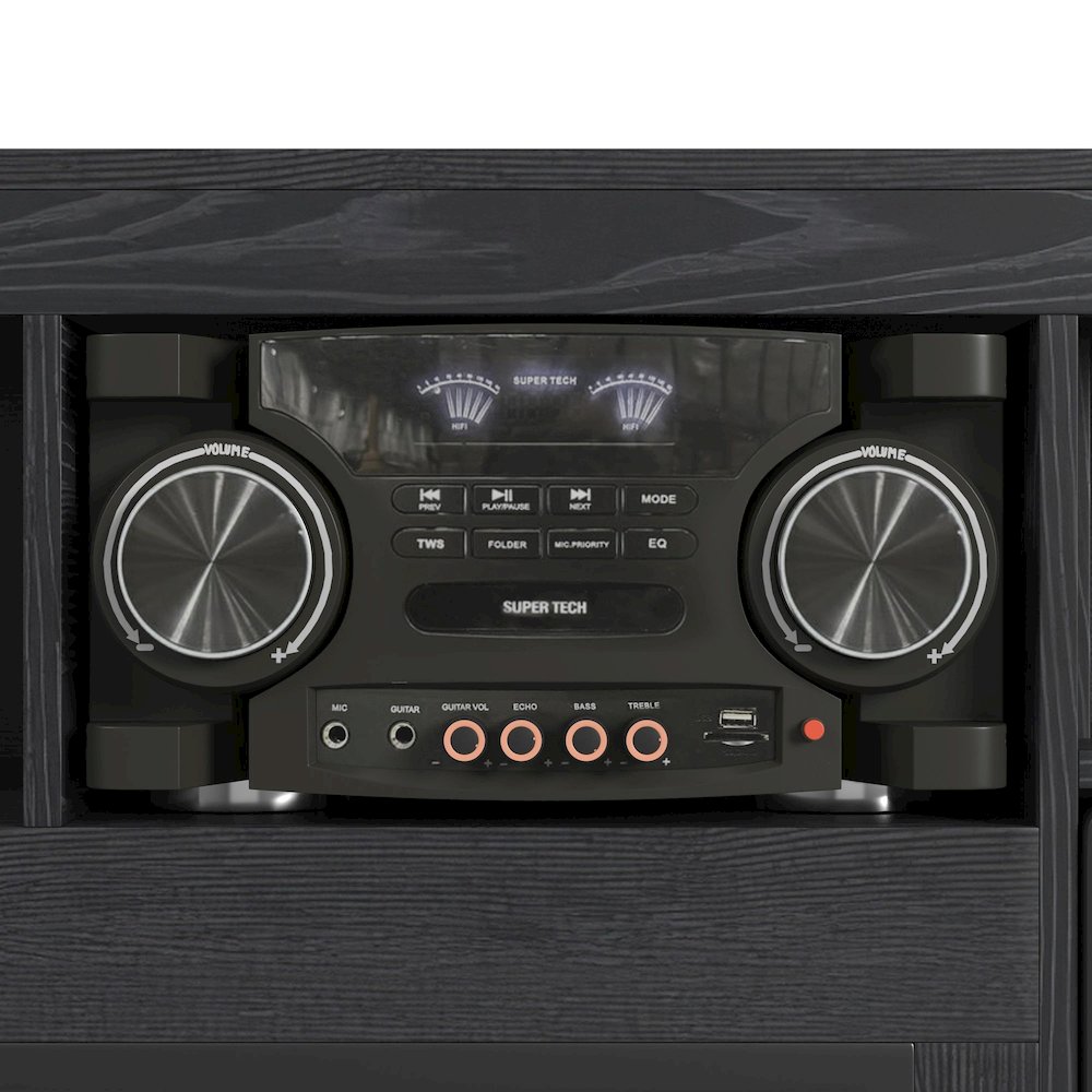 San Andreas  Fireplace with Sound System in Black. Picture 5