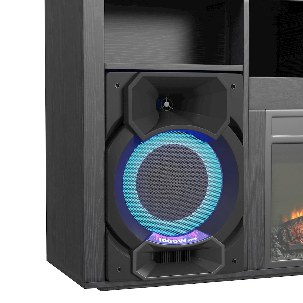 San Andreas  Fireplace with Sound System in Black. Picture 7