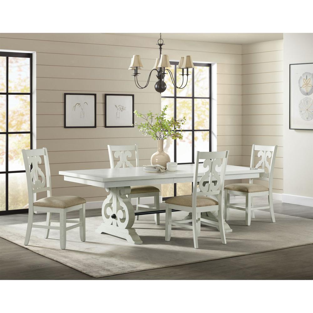 Picket House Furnishings Stanford Wooden Swirl Back Side Chair Set in White. Picture 3