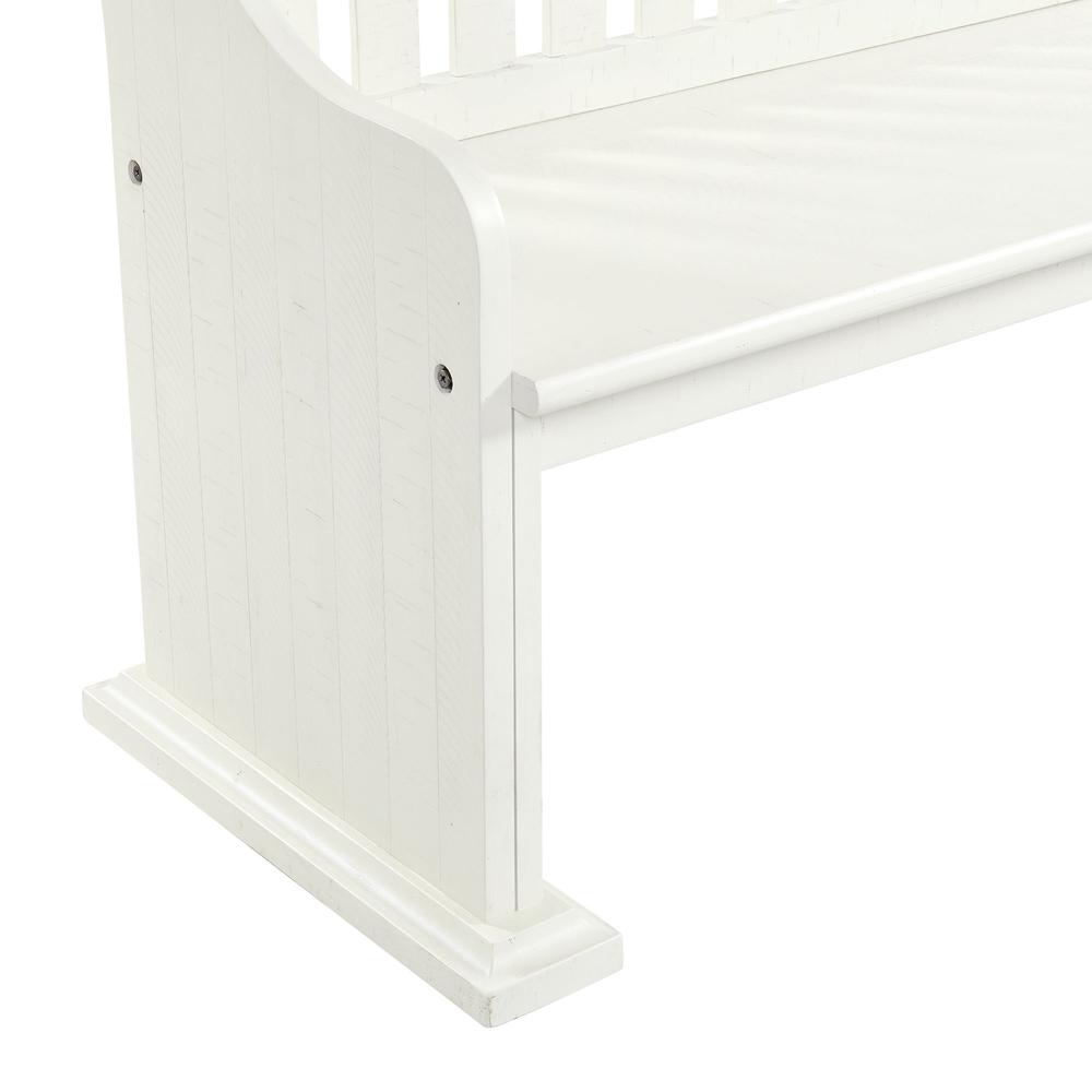 Picket House Furnishings Stanford Pew Bench in White. Picture 9