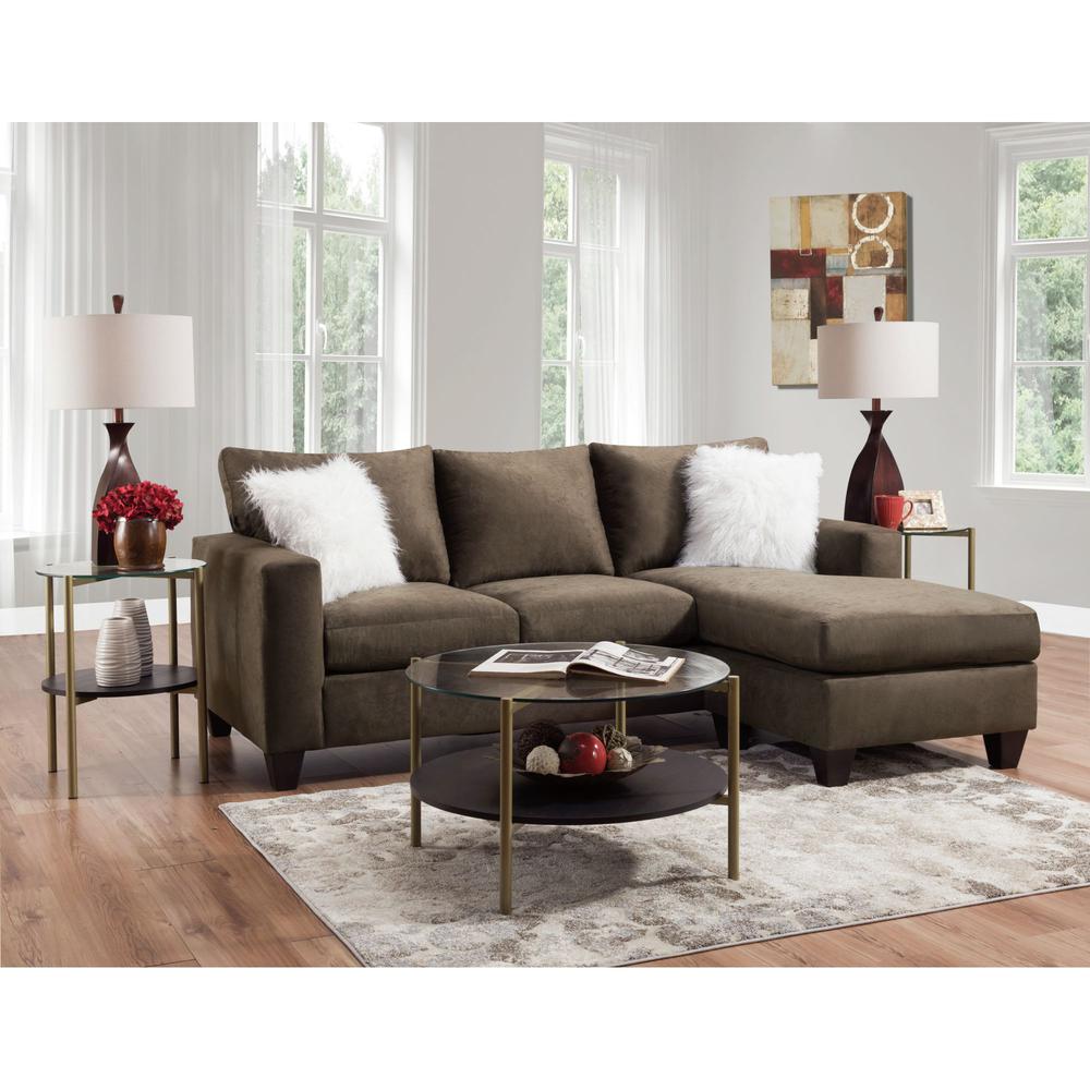 Picket House Furnishings Shia Chofa in Pash Coffee with 2 Pillows. Picture 3