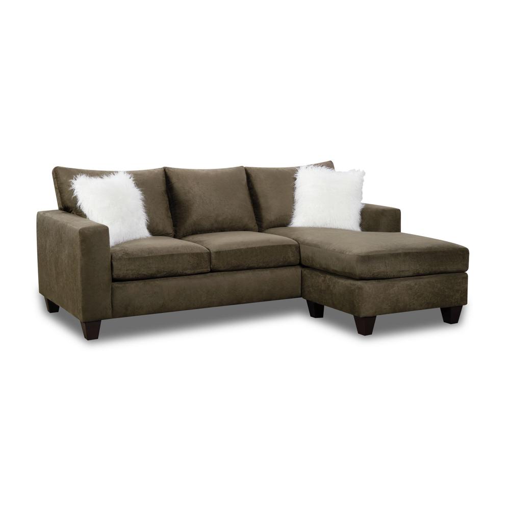 Picket House Furnishings Shia Chofa in Pash Coffee with 2 Pillows. Picture 1
