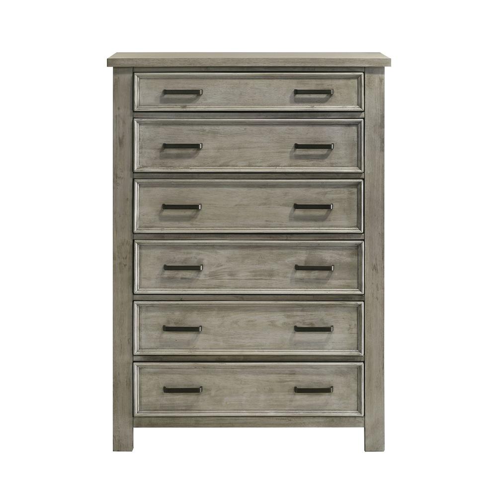 Damen 6-Drawer Chest in Drift Grey. Picture 2