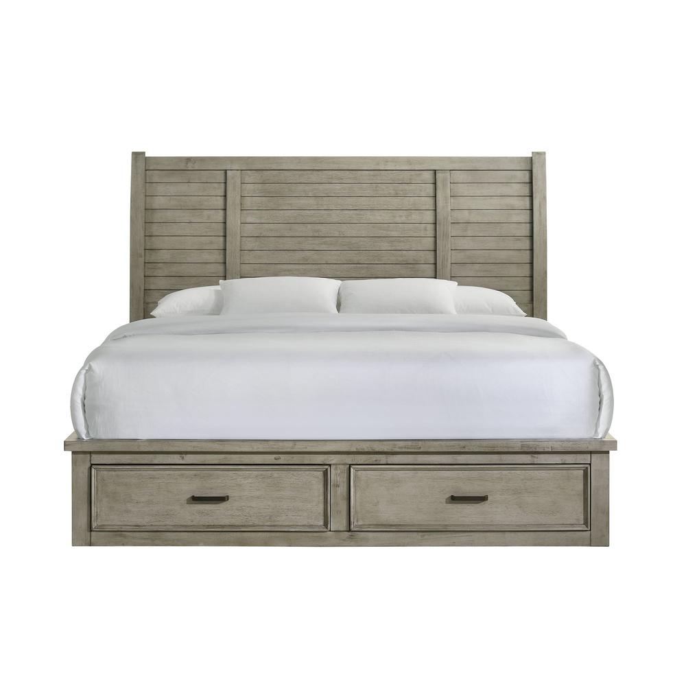 Damen King Storage Bed in Drift Grey. Picture 3