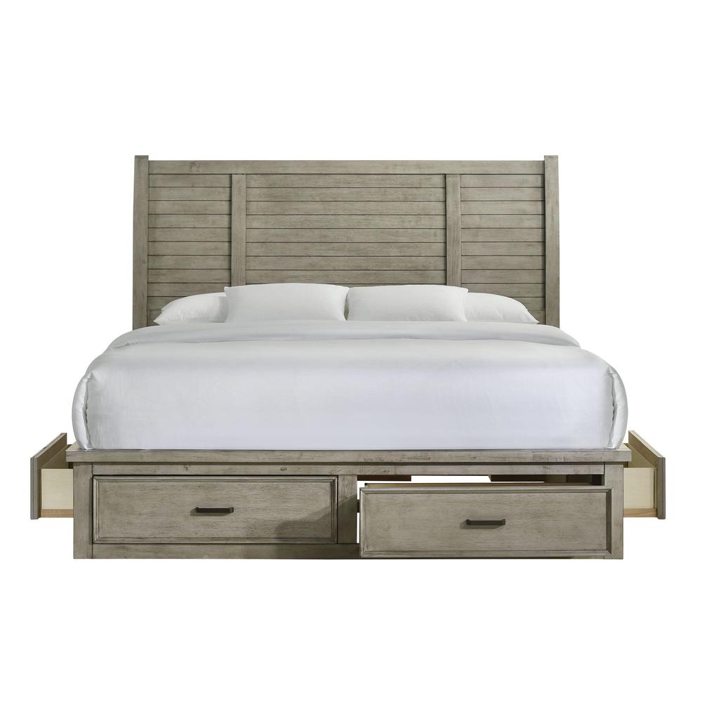 Damen King Storage Bed in Drift Grey. Picture 4