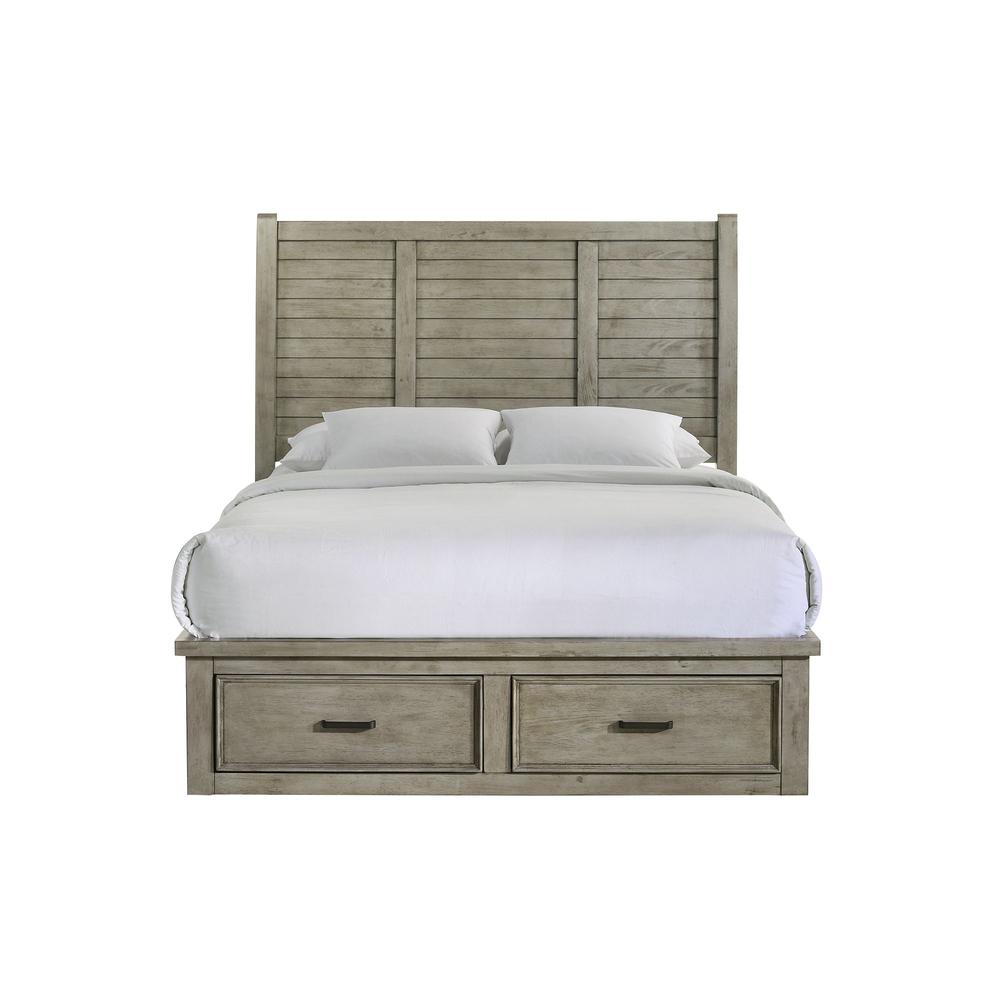 Damen Queen Storage Bed in Drift Grey. Picture 3