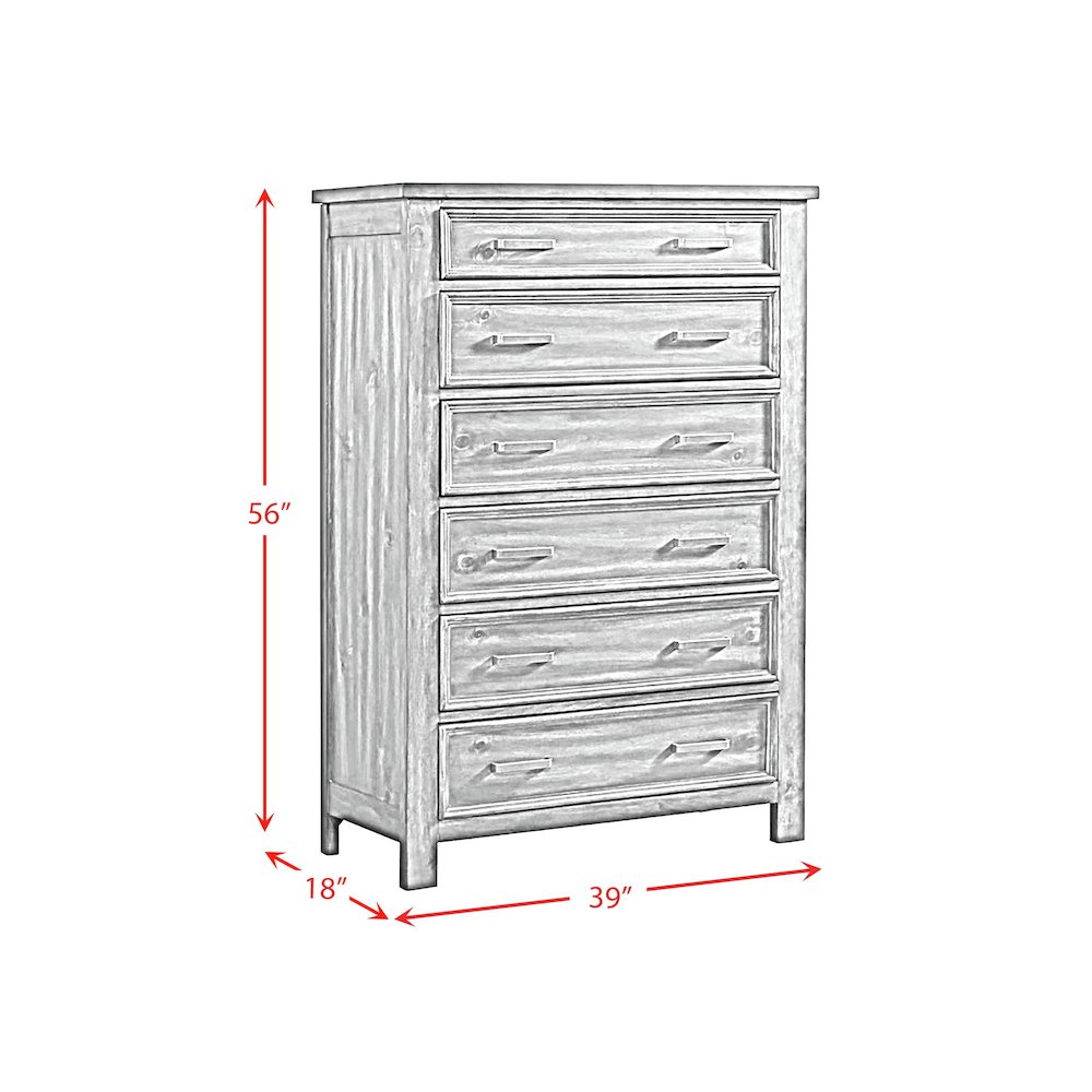 Damen 6-Drawer Chest in Rich Cherry. Picture 7