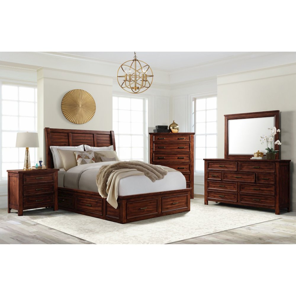 Damen 9-Drawer Dresser in Rich Cherry. Picture 1