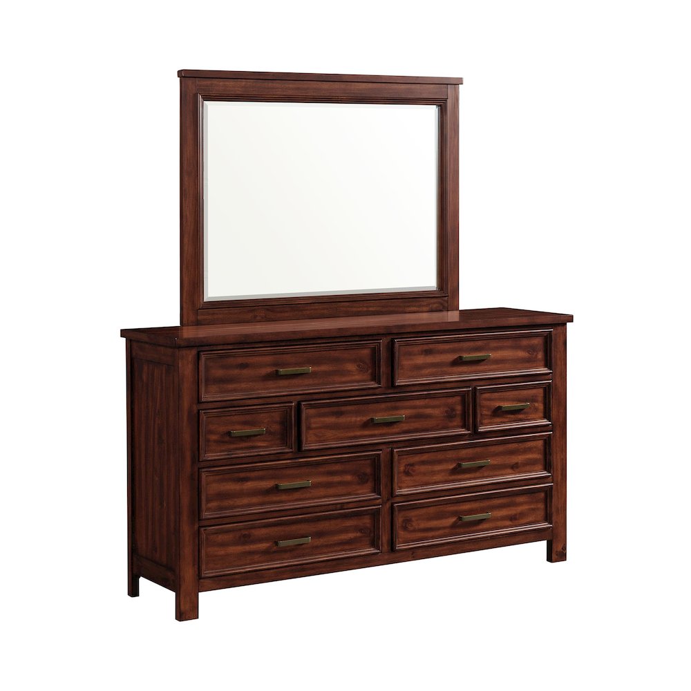 Damen Dresser and Mirror Set in Rich Cherry. Picture 2