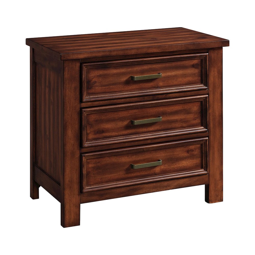 Damen 3-Drawer Nightstand in Rich Cherry. Picture 2