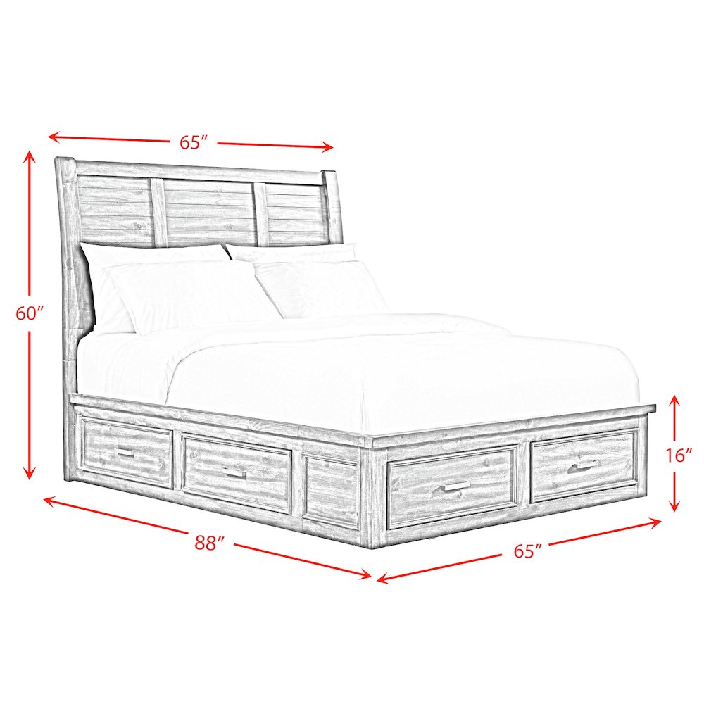 Damen Queen Storage Bed in Rich Cherry. Picture 7