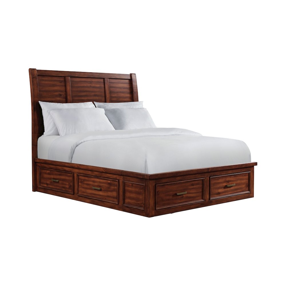 Damen Queen Storage Bed in Rich Cherry. Picture 2