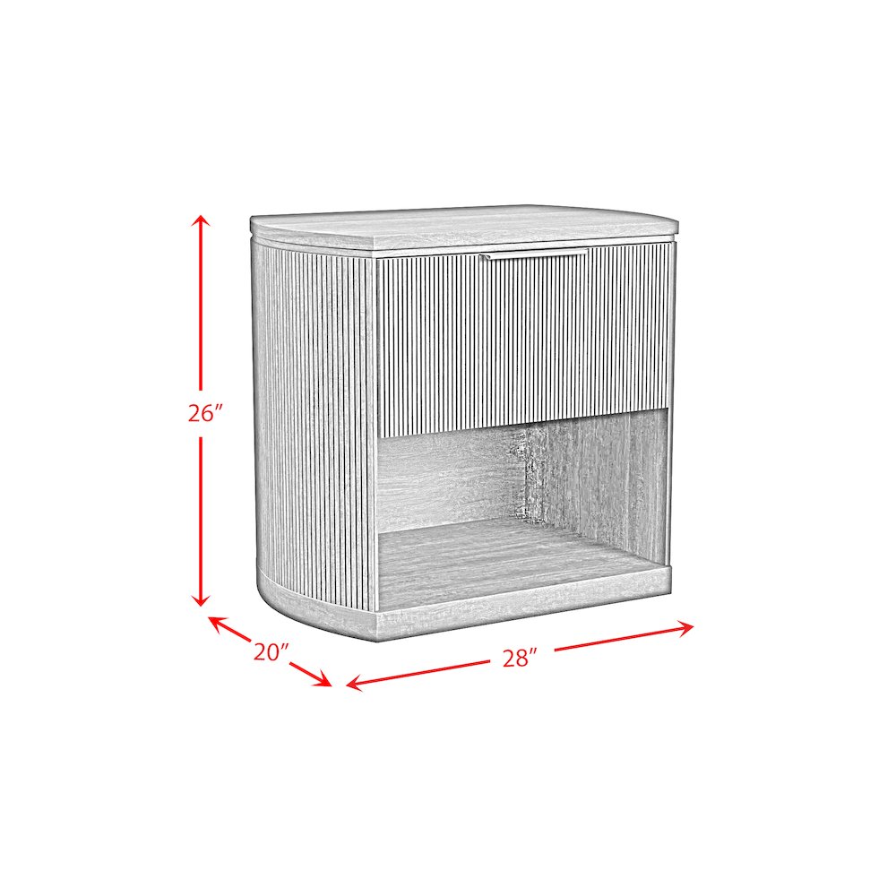 Sutton  1-Drawer Nightstand with Touch Light in Natural LED. Picture 7