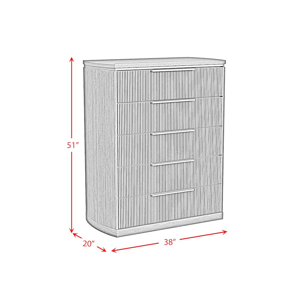 Sutton 5-Drawer Chest in Natural. Picture 7