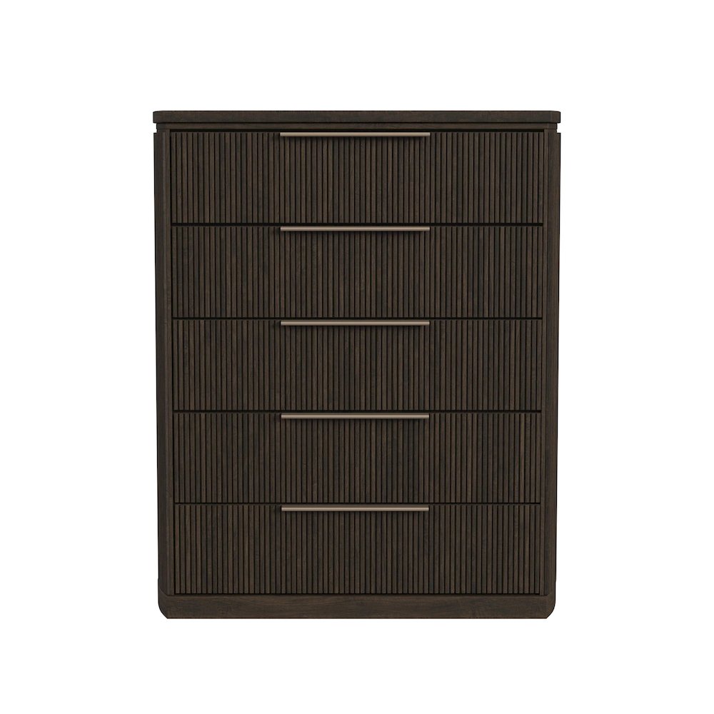 Sylvie 5-Drawer Chest in Dark Brown. Picture 2