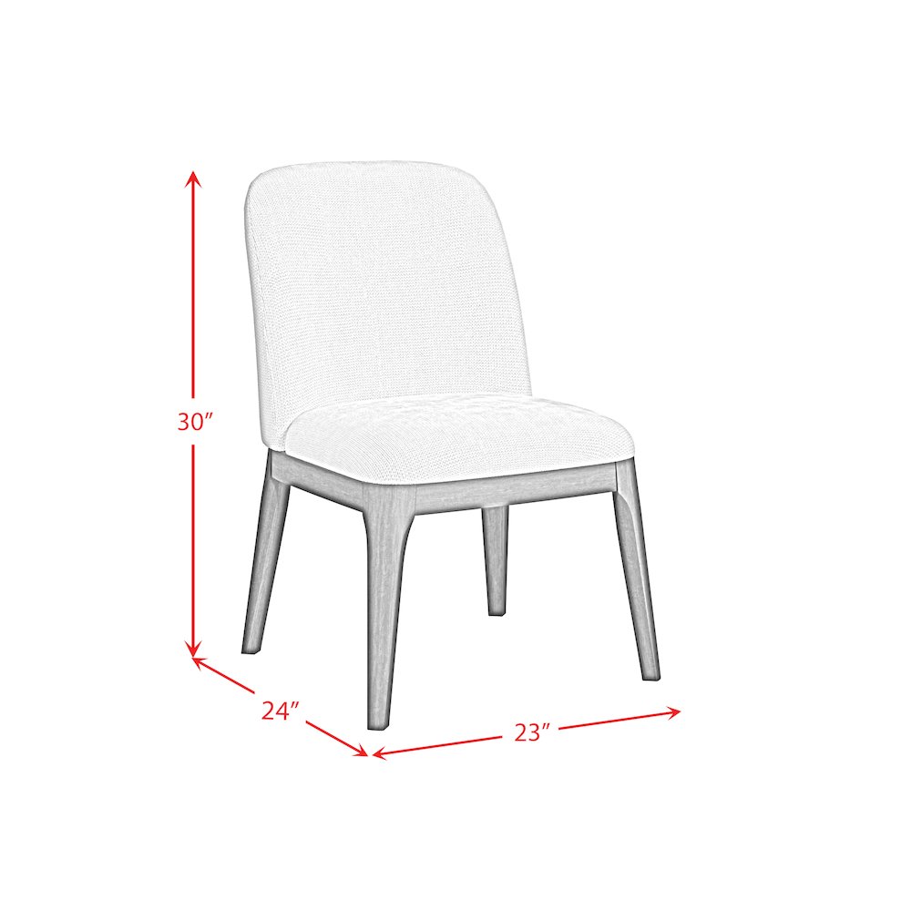 Sutton Dining Side Chair with White Fabric in Natural. Picture 8