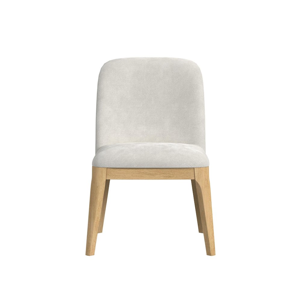 Sutton Dining Side Chair with White Fabric in Natural. Picture 5