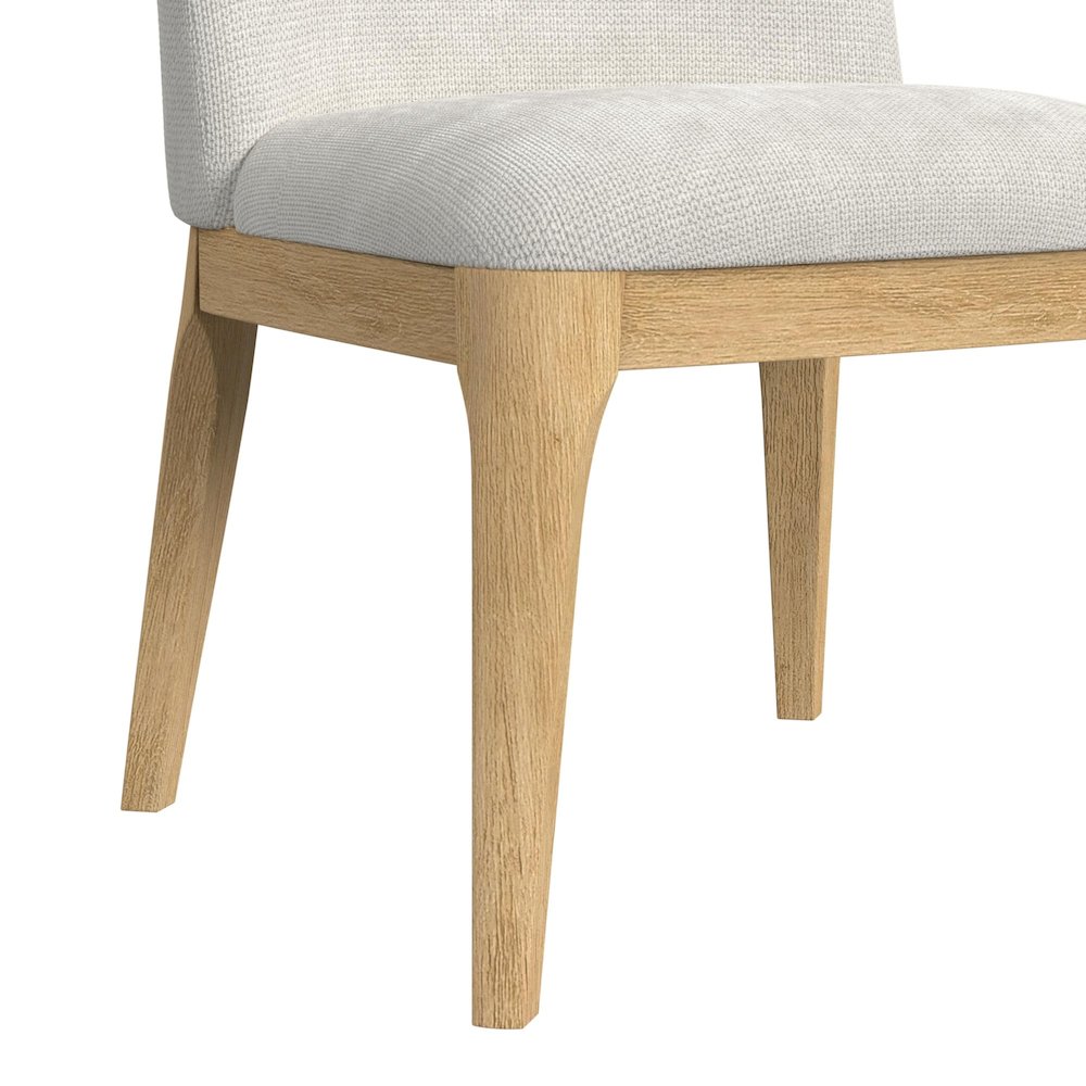 Sutton Dining Side Chair with White Fabric in Natural. Picture 7