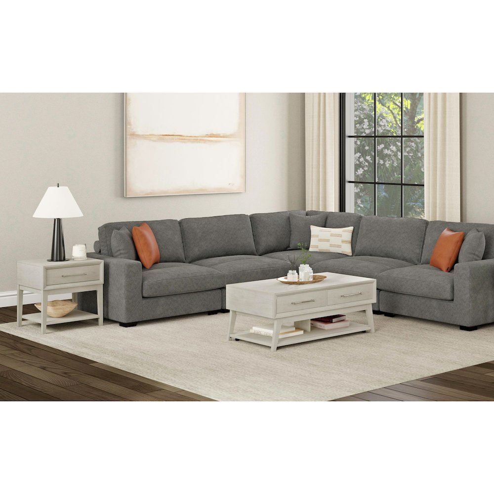 Clare 2PC Occasional Table Set in Almond-Coffee Table & End Table. Picture 2