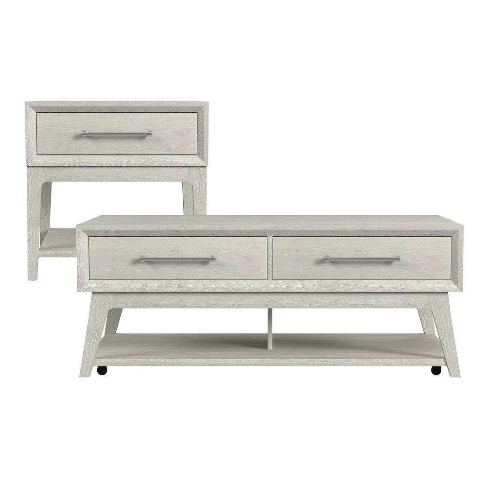 Clare 2PC Occasional Table Set in Almond-Coffee Table & End Table. Picture 1
