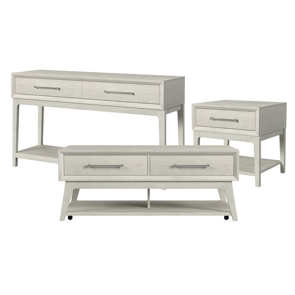 Clare 3PC Occasional Table Set in Almond-Coffee Table, End Table & Sofa Table. Picture 1