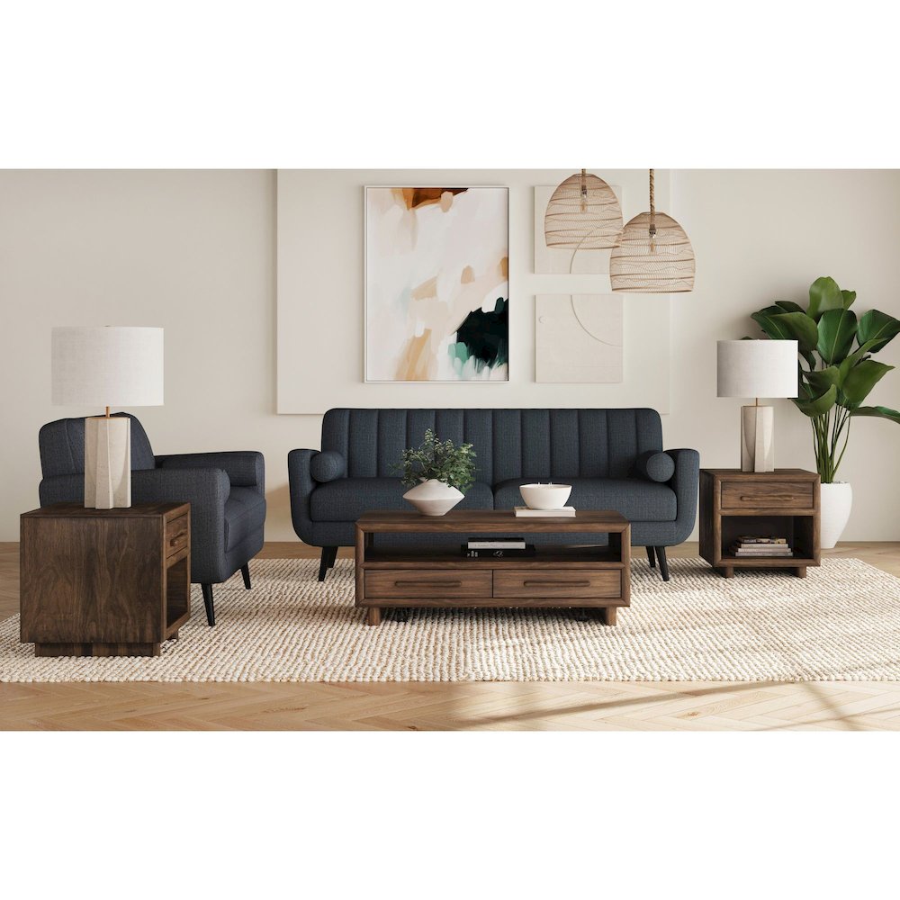 Perth 3PC Occasional Table Set in Brown-Coffee Table & Two End Tables. Picture 2