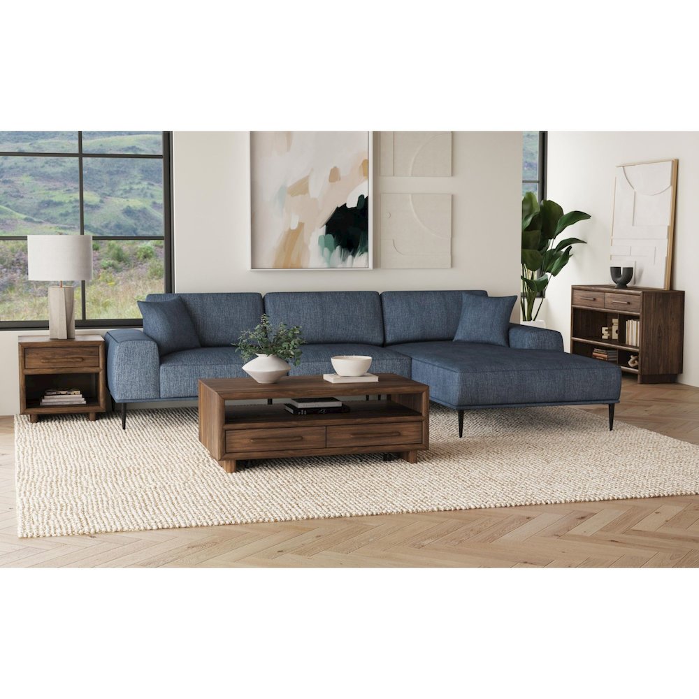 Perth 3PC Occasional Table Set in Brown-Coffee Table, End Table & Sofa Table. Picture 2