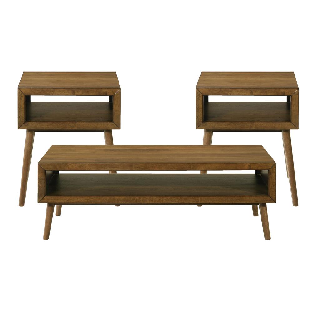 Monica Three Pack Occasional Set in Brown. Picture 1