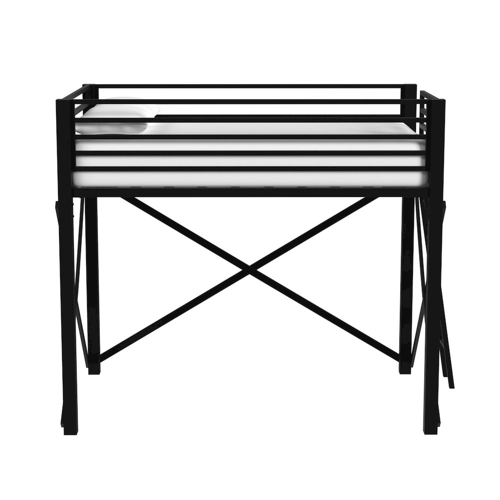 Delilah Full Loft Bunk and Ladder in Black. Picture 2