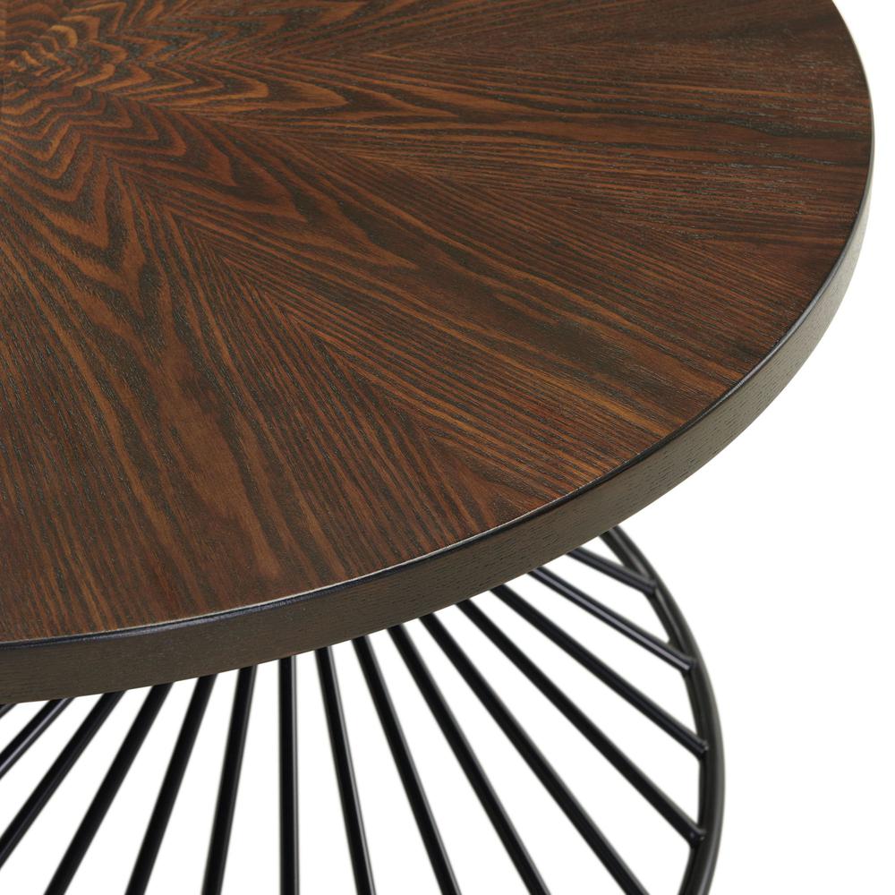 Picket House Furnishings Williams Round Coffee Table in Walnut. Picture 4