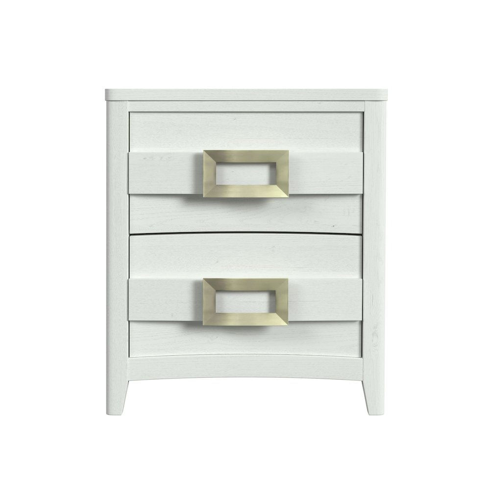 Chett 2-Drawer Nightstand with USB in White. Picture 4