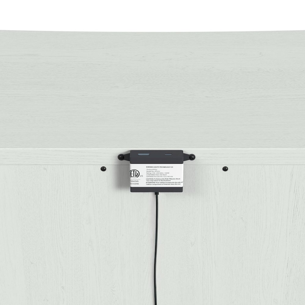 Chett 2-Drawer Nightstand with USB in White. Picture 6