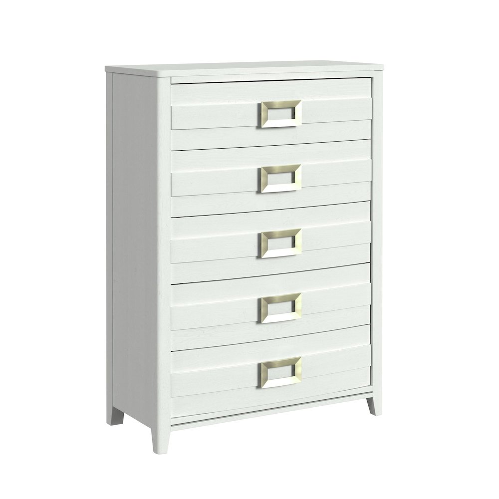 Chett 5-Drawer Chest in White. Picture 1