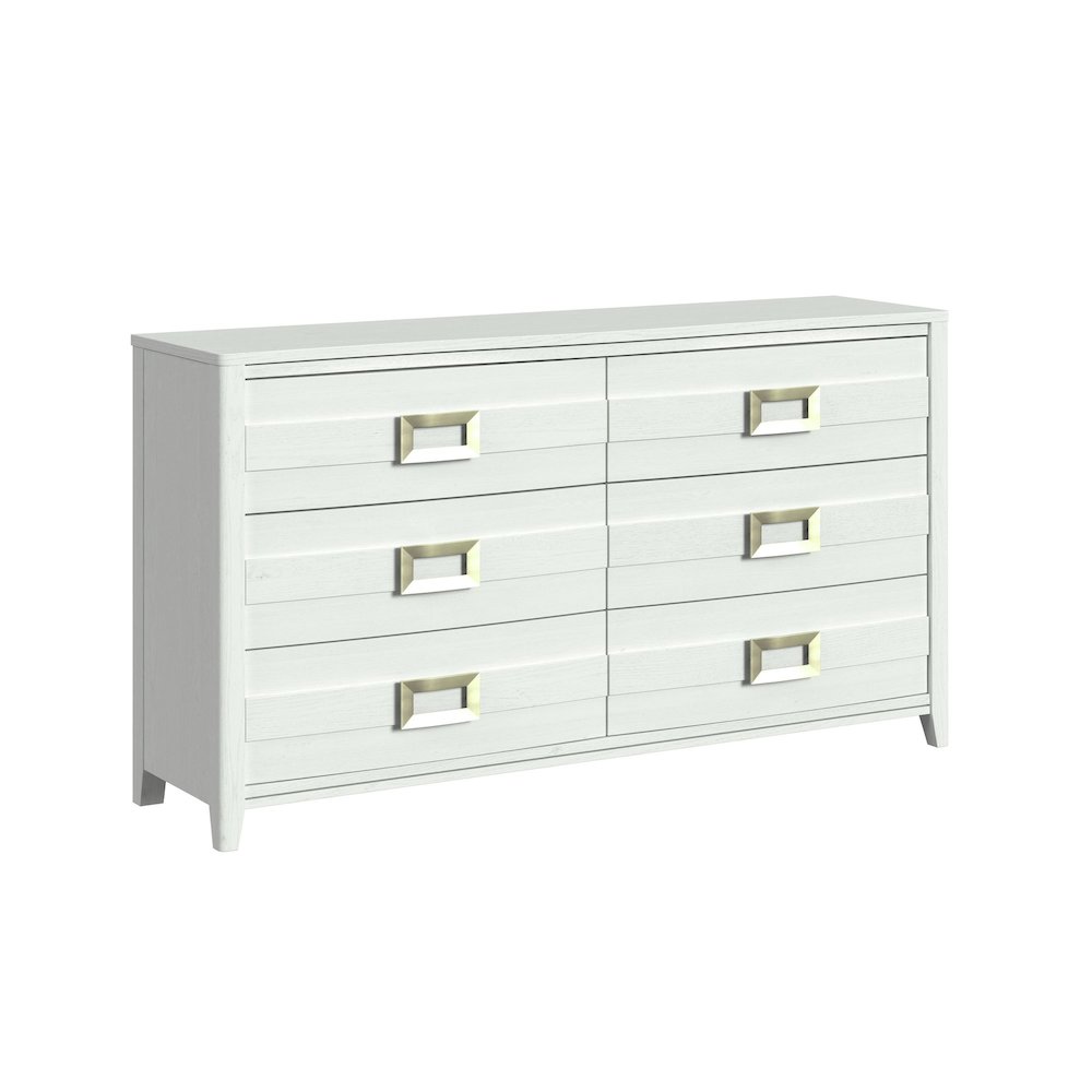Chett 6-Drawer Dresser in White. Picture 1
