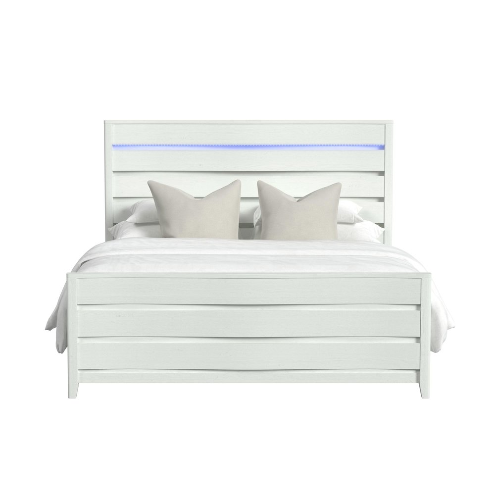 Chett King Bed with LED in White. Picture 3