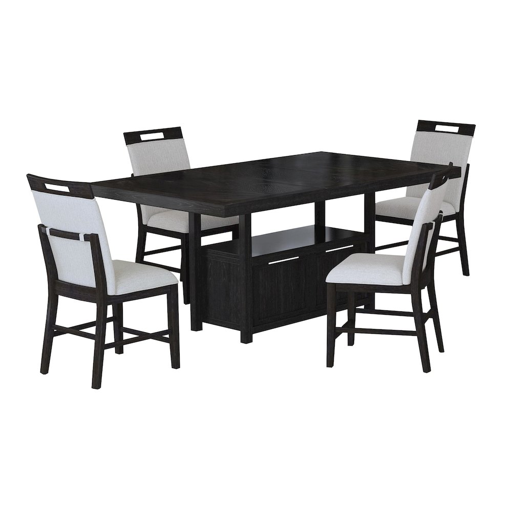 Transcend 5PC Counter Height Dining Set in Charcoal-Table and Four Chairs. Picture 1