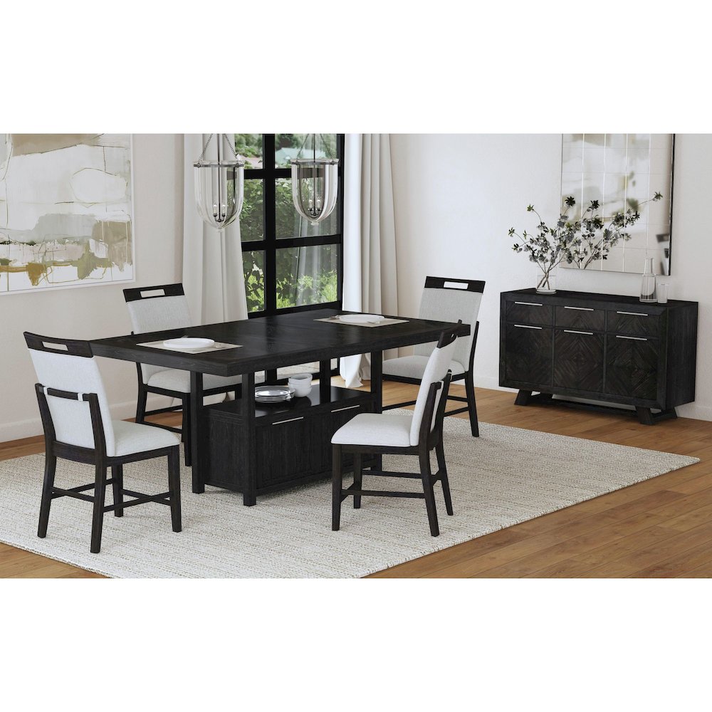 Transcend 5PC Counter Height Dining Set in Charcoal-Table and Four Chairs. Picture 9