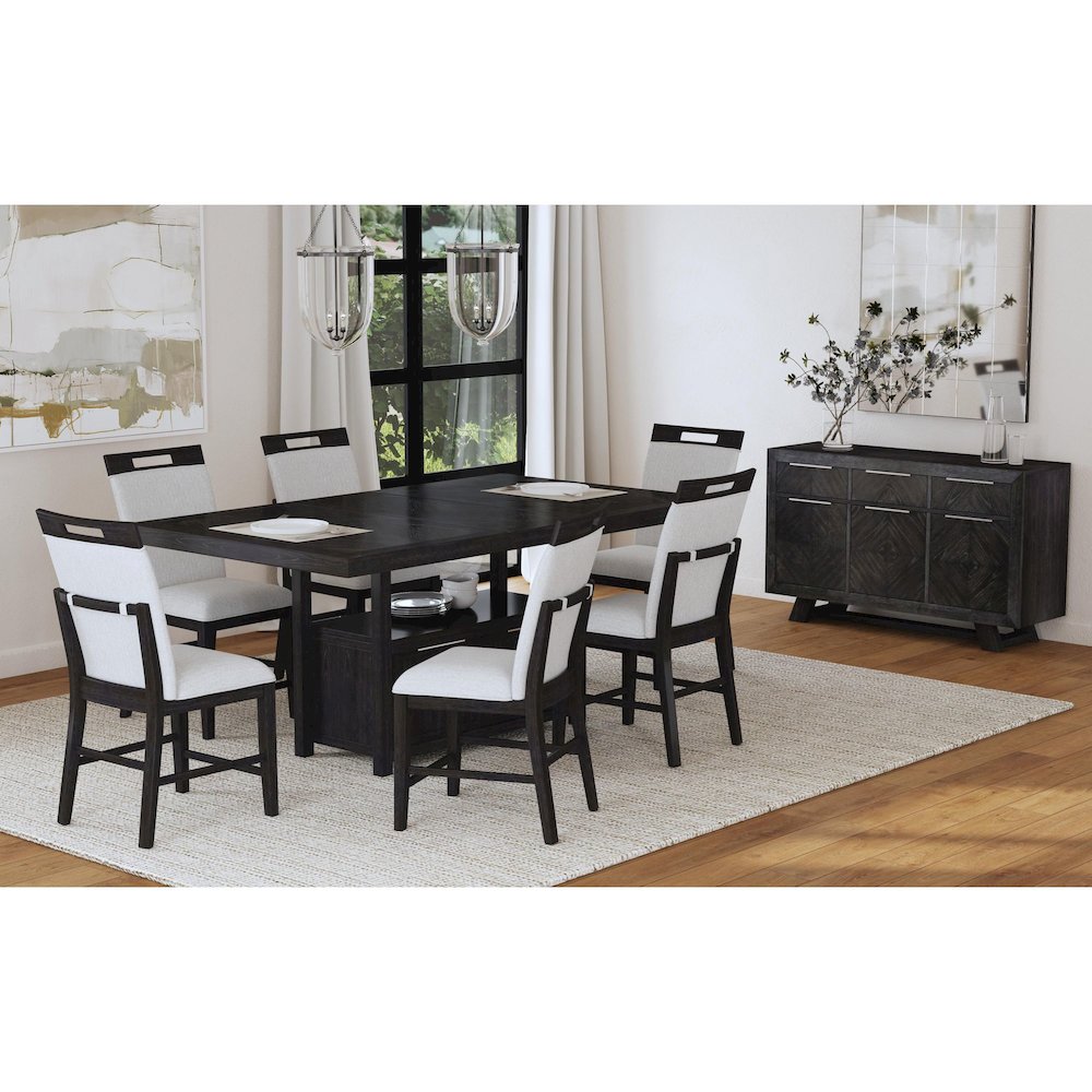 Transcend 7PC Counter Height Dining Set in Charcoal-Table and Six Chairs. Picture 9